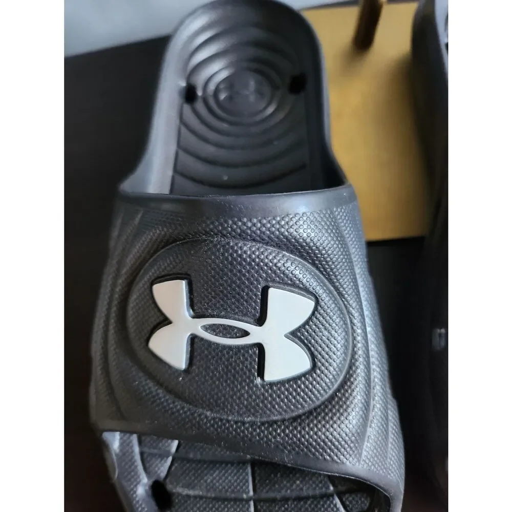Under Armour Black Slip-On Logo Slides